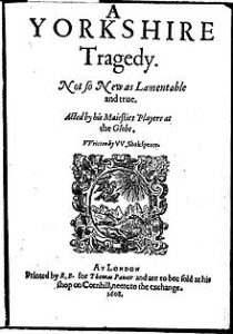 yorkshire tragedy shakespeare apocrypha