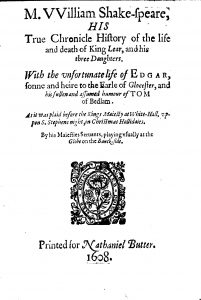 king lear 1608 butter titlepage