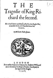Shakespeare Richard II 1598